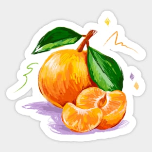 Tangerine Hand Drawn Sticker